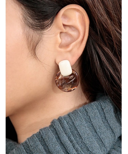 fifth（フィフス）の「マーブルストーンピアス（ピアス（両耳用）・レディース・ブラウン・FREE）」の8枚目の写真
