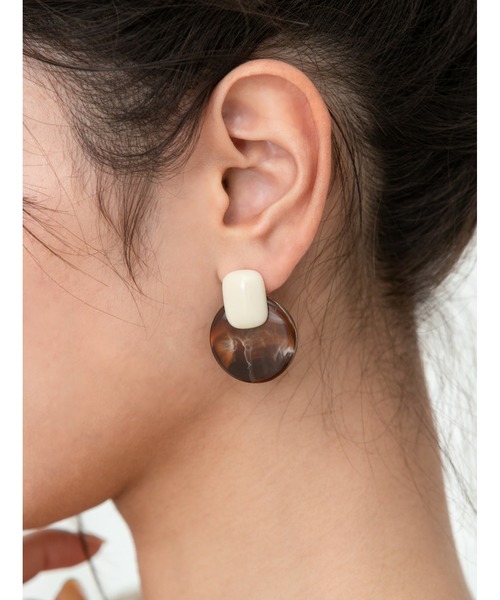 fifth（フィフス）の「マーブルストーンピアス（ピアス（両耳用）・レディース・ブラウン・FREE）」の10枚目の写真