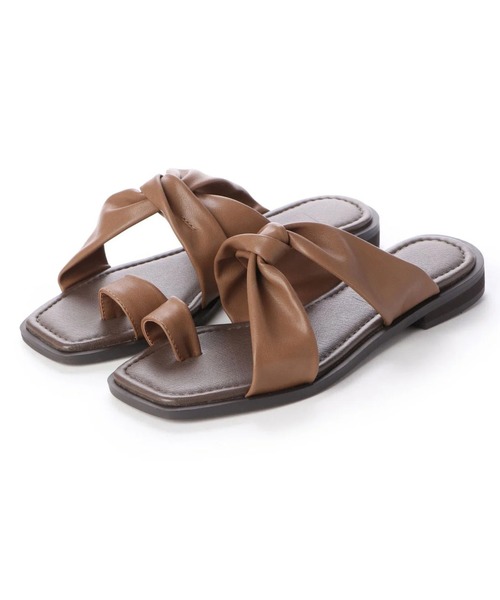 HIPS（ヒップス）の「ソフトトングサンダル（サンダル・レディース・ブラック/ブラウン/アイボリー/パイソン・S/M/L）」の2枚目の写真