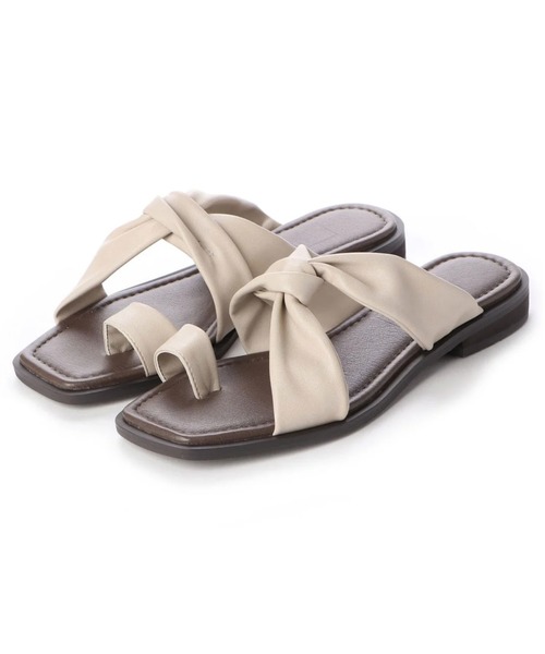 HIPS（ヒップス）の「ソフトトングサンダル（サンダル・レディース・ブラック/ブラウン/アイボリー/パイソン・S/M/L）」の3枚目の写真