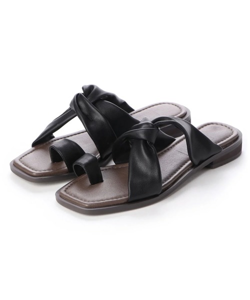 HIPS（ヒップス）の「ソフトトングサンダル（サンダル・レディース・ブラック/ブラウン/アイボリー/パイソン・S/M/L）」の18枚目の写真