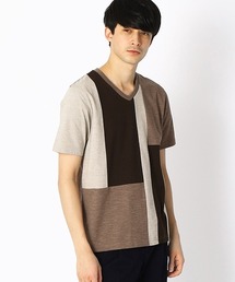 COMME CA ISM（コムサイズム）の「パネル 切り替え VネックTシャツ（Tシャツ/カットソー・メンズ）」