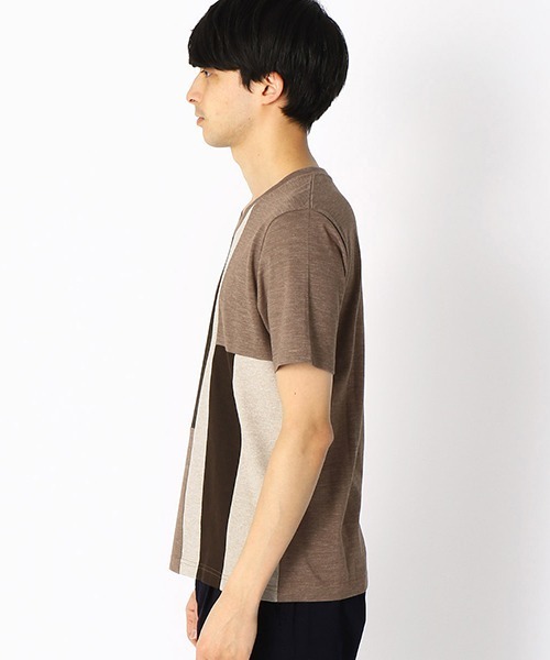 COMME CA ISM（コムサイズム）の「パネル 切り替え VネックTシャツ（Tシャツ/カットソー・メンズ・チャコール/ネイビー/ブラウン・MEDIUM/LARGE/X-LARGE）」の6枚目の写真