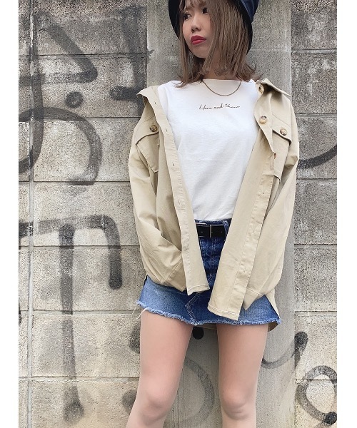 one way（ワンウェイ）の「シシュウロゴＴ（Tシャツ/カットソー・レディース・ホワイト/ベージュ/ライトグリーン/ライトピンク・FREE）」の15枚目の写真