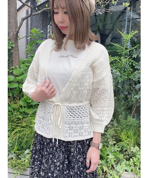 one way（ワンウェイ）の「シシュウロゴＴ（Tシャツ/カットソー・レディース・ホワイト/ベージュ/ライトグリーン/ライトピンク・FREE）」の9枚目の写真