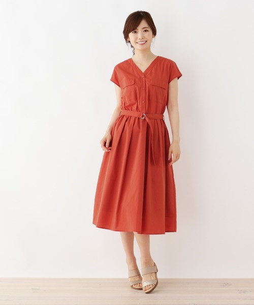 共布ベルト付きサファリシャツワンピース ワンピース セール ワンピース Soup スープ のファッション