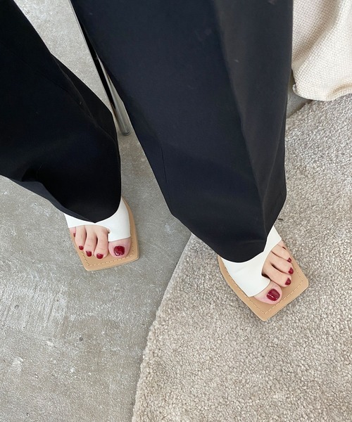 chuclla（チュクラ）の「【chuclla】Triangle-heel thongs sandal sb-6 chs70（サンダル・レディース・ブラック/ベージュ/アイボリー・40/38/39/36/37）」の10枚目の写真