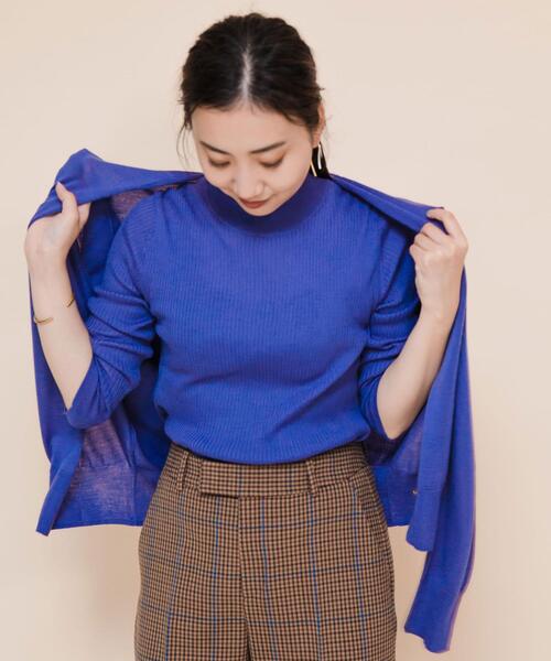 green label relaxing（グリーンレーベルリラクシング）の「[手洗い可能] [1_OF MINE]  ツイン ニット アンサンブル カーディガン（カーディガン/ボレロ・レディース・ブラウン/パープル/ダークグレー/ベージュ・FREE）」の4枚目の写真