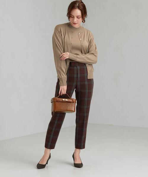 green label relaxing（グリーンレーベルリラクシング）の「[手洗い可能] [1_OF MINE]  ツイン ニット アンサンブル カーディガン（カーディガン/ボレロ・レディース・ブラウン/パープル/ダークグレー/ベージュ・FREE）」の12枚目の写真