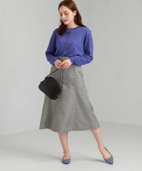 green label relaxing（グリーンレーベルリラクシング）の「[手洗い可能] [1_OF MINE]  ツイン ニット アンサンブル カーディガン（カーディガン/ボレロ・レディース・ブラウン/パープル/ダークグレー/ベージュ・FREE）」の10枚目の写真