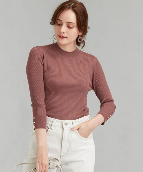 green label relaxing（グリーンレーベルリラクシング）の「[手洗い可能] [1_OF MINE]  ツイン ニット アンサンブル カーディガン（カーディガン/ボレロ・レディース・ブラウン/パープル/ダークグレー/ベージュ・FREE）」の6枚目の写真