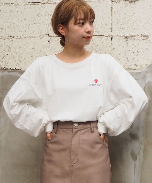 tiptop(ティップトップ)の「フルーツロゴBIGロンT(Tシャツ/カットソー・レディース・オフホワイト/ホワイト系その他/ホワイト系その他2/ブラック/ブラック系その他/ブラック系その他2・FREE)」の10枚目の写真