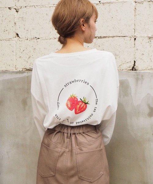 tiptop(ティップトップ)の「フルーツロゴBIGロンT(Tシャツ/カットソー・レディース・オフホワイト/ホワイト系その他/ホワイト系その他2/ブラック/ブラック系その他/ブラック系その他2・FREE)」の15枚目の写真