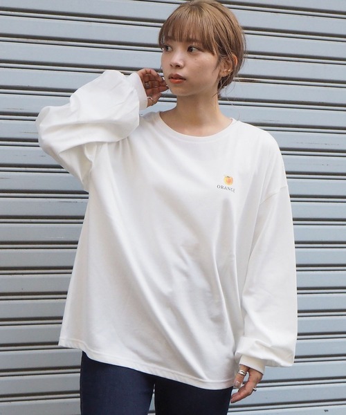 tiptop(ティップトップ)の「フルーツロゴBIGロンT(Tシャツ/カットソー・レディース・オフホワイト/ホワイト系その他/ホワイト系その他2/ブラック/ブラック系その他/ブラック系その他2・FREE)」の17枚目の写真