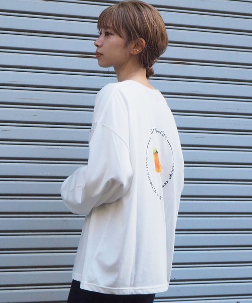 tiptop(ティップトップ)の「フルーツロゴBIGロンT(Tシャツ/カットソー・レディース・オフホワイト/ホワイト系その他/ホワイト系その他2/ブラック/ブラック系その他/ブラック系その他2・FREE)」の13枚目の写真