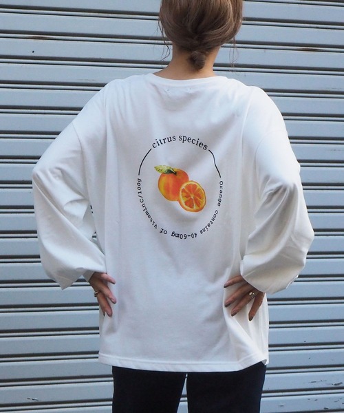 tiptop(ティップトップ)の「フルーツロゴBIGロンT(Tシャツ/カットソー・レディース・オフホワイト/ホワイト系その他/ホワイト系その他2/ブラック/ブラック系その他/ブラック系その他2・FREE)」の20枚目の写真