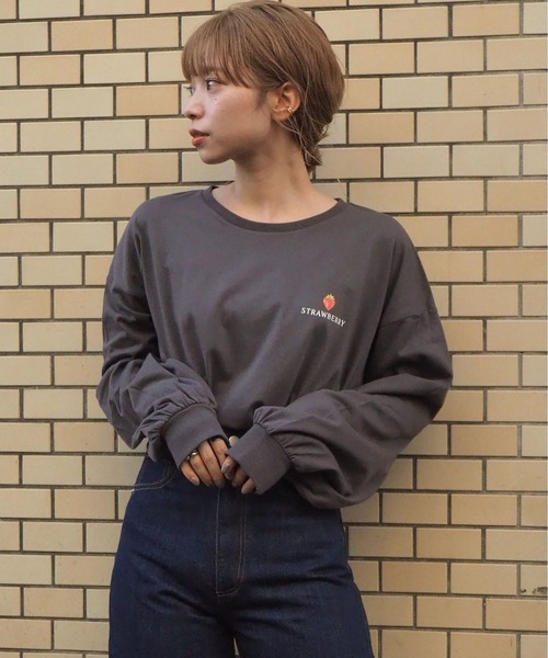 tiptop(ティップトップ)の「フルーツロゴBIGロンT(Tシャツ/カットソー・レディース・オフホワイト/ホワイト系その他/ホワイト系その他2/ブラック/ブラック系その他/ブラック系その他2・FREE)」の16枚目の写真