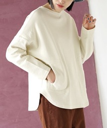 ふっくらカットソー ポケット付き ワイドプルオーバー