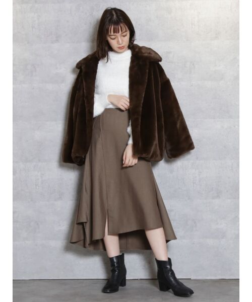 dazzlin（ダズリン）の「チェックシャギーニットトップス（ニット/セーター・レディース・ブラウン/グレー/オフホワイト・FREE）」の16枚目の写真