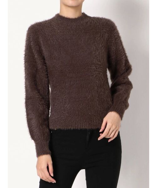 dazzlin（ダズリン）の「チェックシャギーニットトップス（ニット/セーター・レディース・ブラウン/グレー/オフホワイト・FREE）」の14枚目の写真