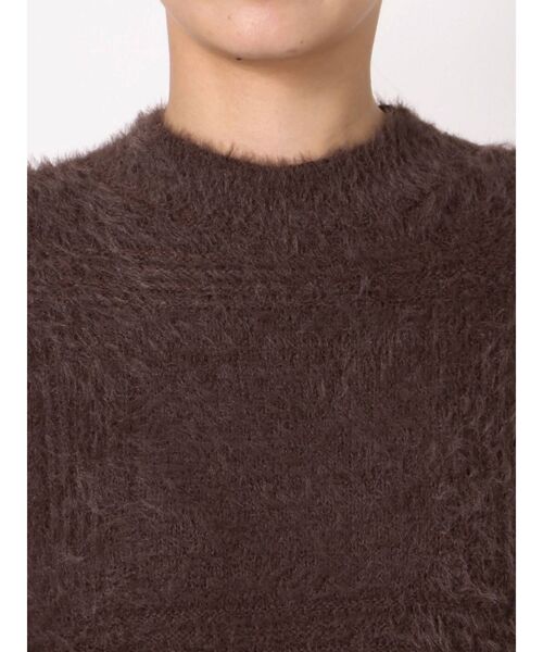 dazzlin（ダズリン）の「チェックシャギーニットトップス（ニット/セーター・レディース・ブラウン/グレー/オフホワイト・FREE）」の10枚目の写真