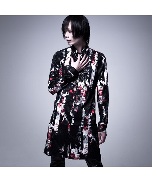 CIVARIZE(シヴァーライズ)の「『CIVARIZE』ジャガードストライプローズロングシャツ(シャツ/ブラウス・メンズ・ブルー/ホワイト/レッド・M/L)」の3枚目の写真