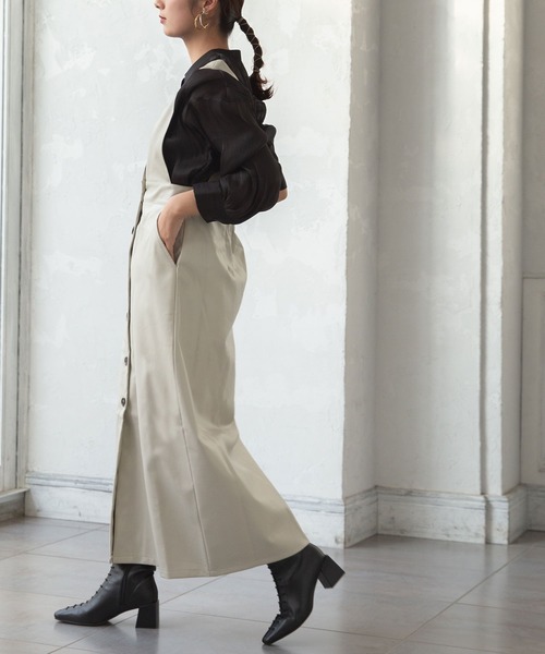 rectangle（レクタングル）の「フェイクレザージャンパースカート（ジャンパースカート・レディース・アイボリー/ブラック/ブルー・FREE）」の6枚目の写真