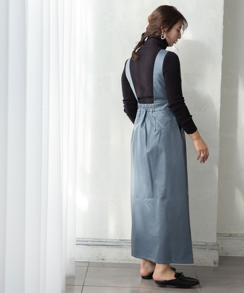 rectangle（レクタングル）の「フェイクレザージャンパースカート（ジャンパースカート・レディース・アイボリー/ブラック/ブルー・FREE）」の19枚目の写真