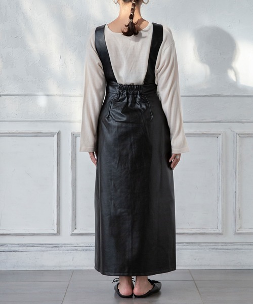 rectangle（レクタングル）の「フェイクレザージャンパースカート（ジャンパースカート・レディース・アイボリー/ブラック/ブルー・FREE）」の13枚目の写真