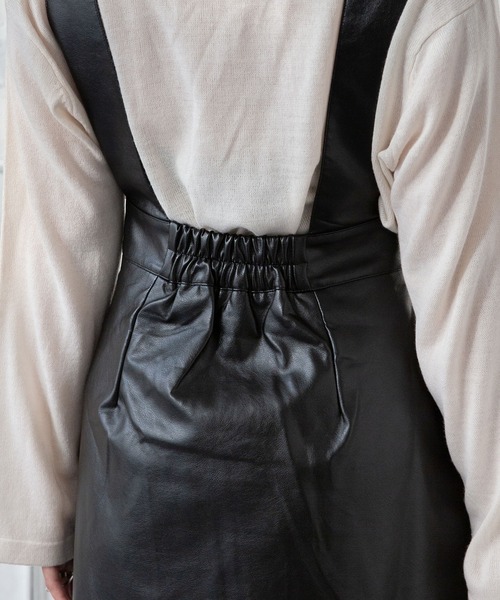 rectangle（レクタングル）の「フェイクレザージャンパースカート（ジャンパースカート・レディース・アイボリー/ブラック/ブルー・FREE）」の9枚目の写真