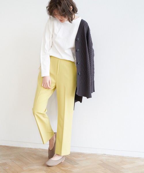 ROPE' PICNIC（ロペピクニック）の「【ラク美】ファスナースリットカラーパンツ（その他パンツ・レディース・ブラック/ベージュ/ライトグリーン/サックスブルー/イエロー/ピンク・36/38/40）」の16枚目の写真