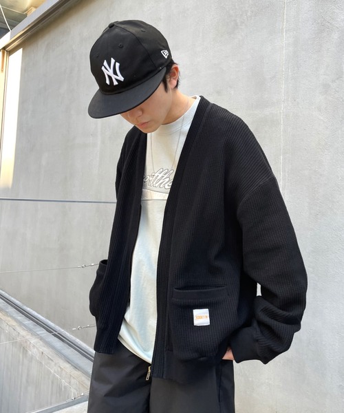 WHO'S WHO gallery（フーズフーギャラリー）の「【KOOKY'N/クーキー】 ワッフルジップカーディガン（カーディガン/ボレロ・メンズ・ブラック/ネイビー/グレー・FREE）」の5枚目の写真