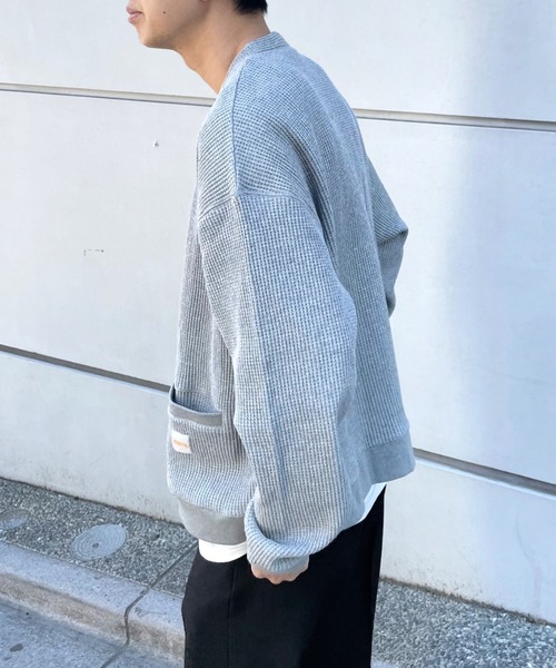 WHO'S WHO gallery（フーズフーギャラリー）の「【KOOKY'N/クーキー】 ワッフルジップカーディガン（カーディガン/ボレロ・メンズ・ブラック/ネイビー/グレー・FREE）」の14枚目の写真