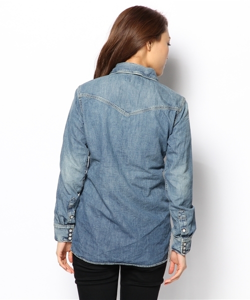 HYSTERIC GLAMOUR（ヒステリックグラマー）の「USED加工デニム 13 SPADE pt 長袖ウエスタンSH（シャツ/ブラウス・レディース・インディゴブルー・FREE）」の8枚目の写真