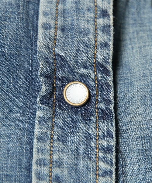 HYSTERIC GLAMOUR（ヒステリックグラマー）の「USED加工デニム 13 SPADE pt 長袖ウエスタンSH（シャツ/ブラウス・レディース・インディゴブルー・FREE）」の4枚目の写真