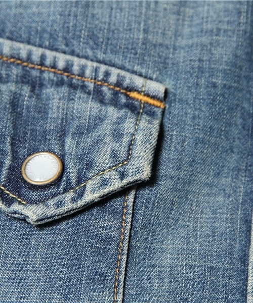HYSTERIC GLAMOUR（ヒステリックグラマー）の「USED加工デニム 13 SPADE pt 長袖ウエスタンSH（シャツ/ブラウス・レディース・インディゴブルー・FREE）」の5枚目の写真