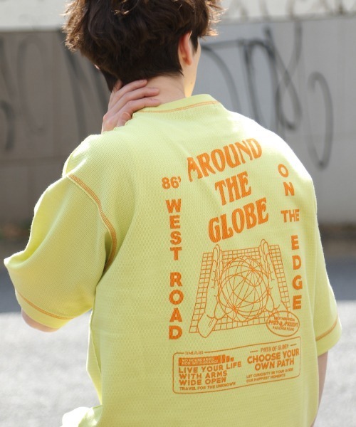 RAGEBLUE（レイジブルー）の「ワッフルプリントビッグTシャツ/936755（Tシャツ/カットソー・メンズ・ブラック/パープル/グレー/イエロー・MEDIUM/LARGE）」の4枚目の写真