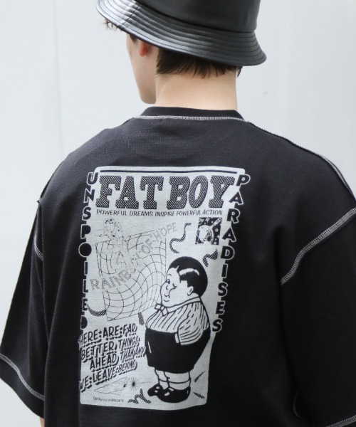 RAGEBLUE（レイジブルー）の「ワッフルプリントビッグTシャツ/936755（Tシャツ/カットソー・メンズ・ブラック/パープル/グレー/イエロー・MEDIUM/LARGE）」の2枚目の写真