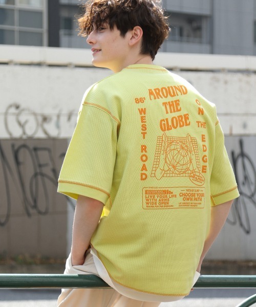 RAGEBLUE（レイジブルー）の「ワッフルプリントビッグTシャツ/936755（Tシャツ/カットソー・メンズ・ブラック/パープル/グレー/イエロー・MEDIUM/LARGE）」の15枚目の写真