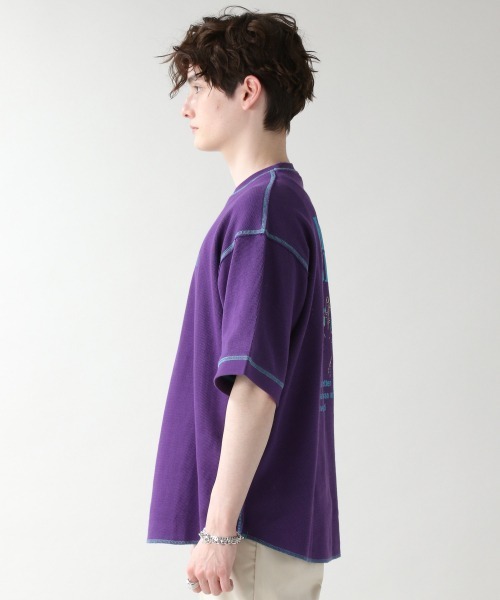 RAGEBLUE（レイジブルー）の「ワッフルプリントビッグTシャツ/936755（Tシャツ/カットソー・メンズ・ブラック/パープル/グレー/イエロー・MEDIUM/LARGE）」の22枚目の写真
