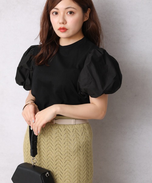 ap retro(アプレトロ)の「バルーンスリーブカットソー【ZOZO限定アイテム】(Tシャツ/カットソー・レディース・ホワイト/ブルー/ブラック・FREE)」の2枚目の写真