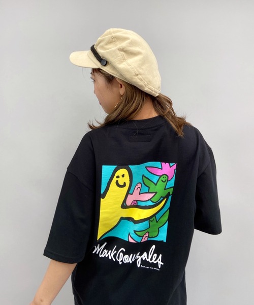 Mark Gonzales(マーク・ゴンザレス)の「【ムラサキスポーツ別注】MarkGonzales/マークゴンザレス ビッグシルエットTシャツ MGLD-003(Tシャツ/カットソー・レディース・ホワイト×パープル/ブラック/ホワイト×ブルー・L/M)」の10枚目の写真