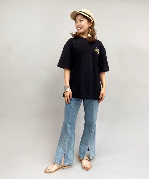 Mark Gonzales(マーク・ゴンザレス)の「【ムラサキスポーツ別注】MarkGonzales/マークゴンザレス ビッグシルエットTシャツ MGLD-003(Tシャツ/カットソー・レディース・ホワイト×パープル/ブラック/ホワイト×ブルー・L/M)」の13枚目の写真
