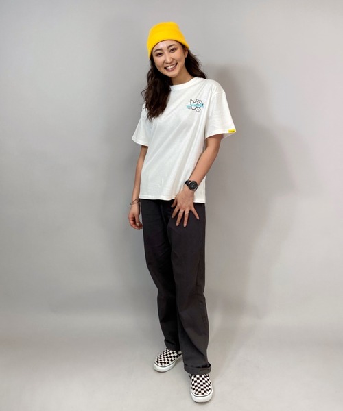 Mark Gonzales(マーク・ゴンザレス)の「【ムラサキスポーツ別注】MarkGonzales/マークゴンザレス ビッグシルエットTシャツ MGLD-003(Tシャツ/カットソー・レディース・ホワイト×パープル/ブラック/ホワイト×ブルー・L/M)」の6枚目の写真