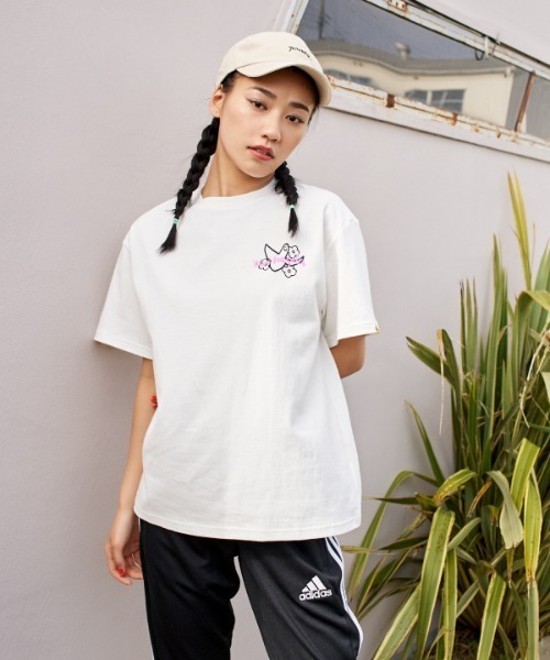 Mark Gonzales(マーク・ゴンザレス)の「【ムラサキスポーツ別注】MarkGonzales/マークゴンザレス ビッグシルエットTシャツ MGLD-003(Tシャツ/カットソー・レディース・ホワイト×パープル/ブラック/ホワイト×ブルー・L/M)」の16枚目の写真