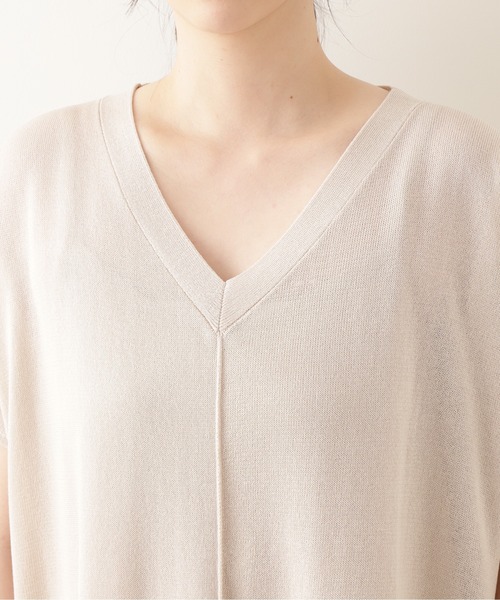 NATURAL BEAUTY BASIC（ナチュラルビューティーベーシック）の「シアーニットワンピース（ワンピース・レディース・ベージュ/ブラック/カーキ・MEDIUM）」の15枚目の写真