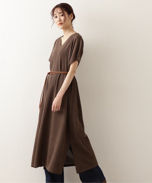 NATURAL BEAUTY BASIC（ナチュラルビューティーベーシック）の「シアーニットワンピース（ワンピース・レディース・ベージュ/ブラック/カーキ・MEDIUM）」の22枚目の写真