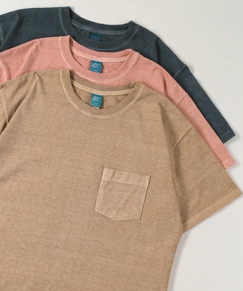 Good On（グッドオン）の「【0】【Good On/グッドオン】ショートスリーブ ポケット付Tシャツ（Tシャツ/カットソー・メンズ・ピンク/マスタード/ホワイト/ベージュ/モカ/ブラック/サックスブルー/ブルー/ネイビー/クリーム/ダークグリーン・L/M/XL）」の5枚目の写真