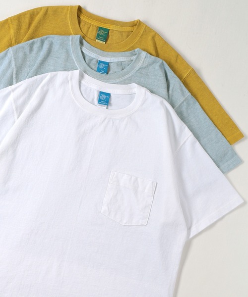 Good On（グッドオン）の「【0】【Good On/グッドオン】ショートスリーブ ポケット付Tシャツ（Tシャツ/カットソー・メンズ・ピンク/マスタード/ホワイト/ベージュ/モカ/ブラック/サックスブルー/ブルー/ネイビー/クリーム/ダークグリーン・L/M/XL）」の2枚目の写真