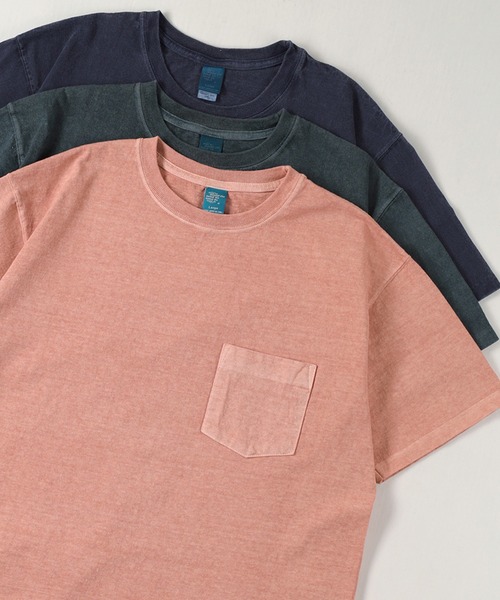 Good On（グッドオン）の「【0】【Good On/グッドオン】ショートスリーブ ポケット付Tシャツ（Tシャツ/カットソー・メンズ・ピンク/マスタード/ホワイト/ベージュ/モカ/ブラック/サックスブルー/ブルー/ネイビー/クリーム/ダークグリーン・L/M/XL）」の11枚目の写真